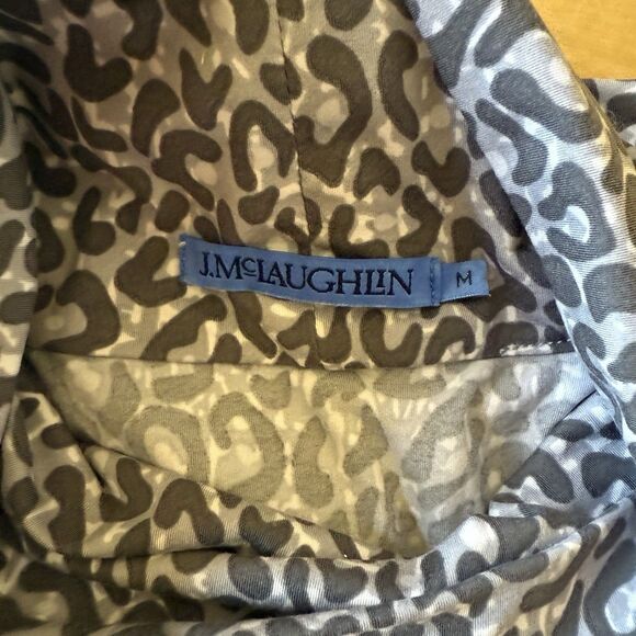 J MCLAUGHLIN NORA TOP TURTLENECK CHEETAH CASUAL CHIC TRANSITIONAL PIECE M - Picture 9 of 12